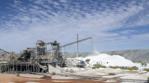 Getty Images A wide shot of a Pilbara Minerals lithium facility in Port Hedland, Western Australia.