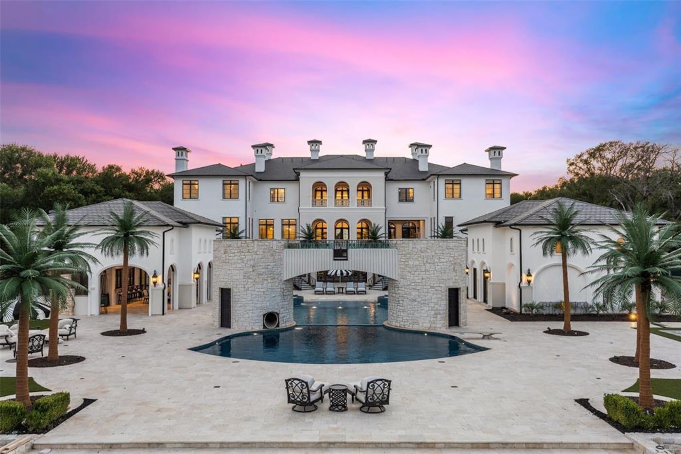 A nearly $28 million estate at 1469 Sunshine Lane in Southlake with a studio and a...