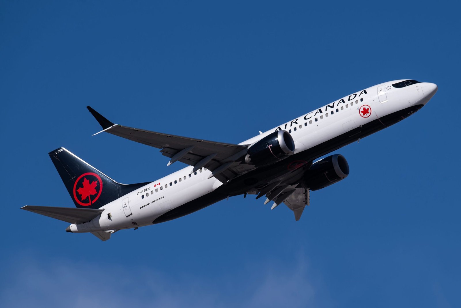 Air Canada Boeing 737 MAX 8 departing PHX shutterstock_2409350939