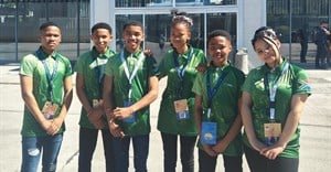 Learners from Carnarvon High School, Northern Cape, traveled to Ljubljana, Slovenia, for the World Robot Olympiad Open Championship (from the left): Roswell Pipes, Jerome Visagie, Eugenio Nuwegeld, Shevodian Farmer, Lincoln De Wee, Farren Louw. Photos supplied.