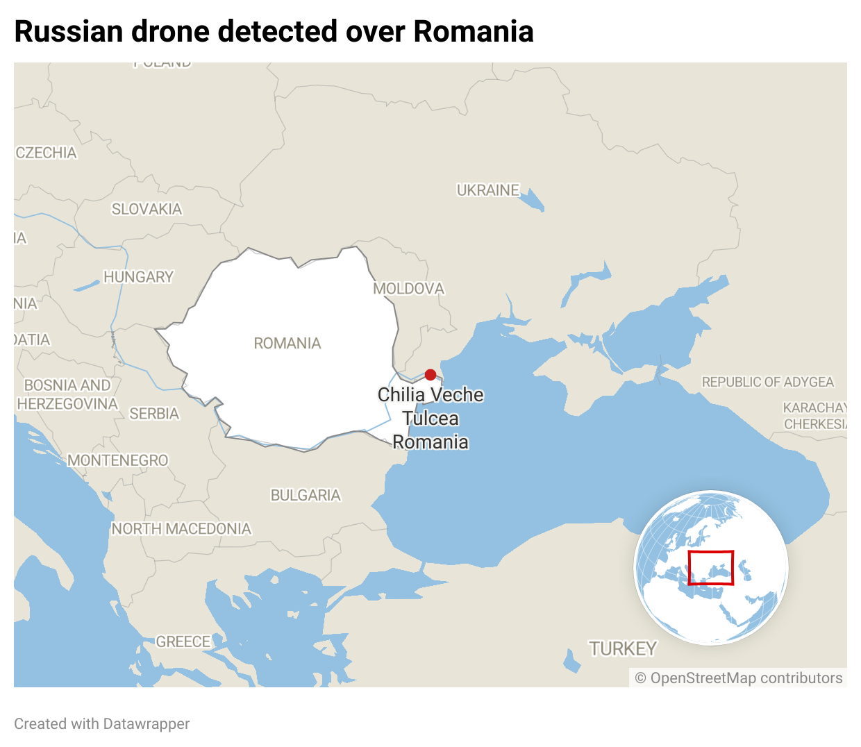 Russian drone detected over Romania