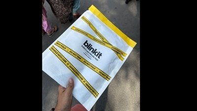 Blinkit delivered this package timely, which earned them an appreciation post from an X user. (X/@devndice) Blinkit delivered this package timely, which earned them an appreciation post from an X user. (X/@devndice)